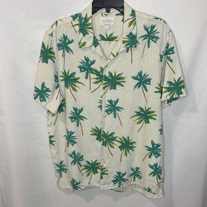 Lucky Brand Linen Palm Print Button Down Shirt